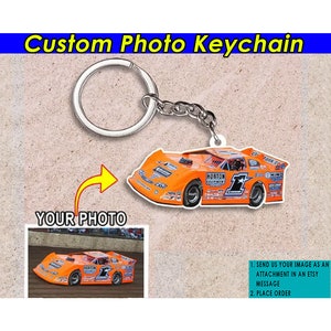 Dirt Track Racing Personalized Keychains, Dirt Late Race Cars, Cool Gifts For Drag Racers, Muscle Cars, Dragsters, Drag Racing Keychains