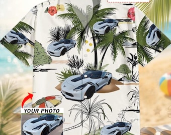 Cool Car Guys Gifts Sports Car Personalized Photo Hawaiian Shirt, Modern Car Luxury Car Owners, Convertible Car Aloha Shirts (HAW4)