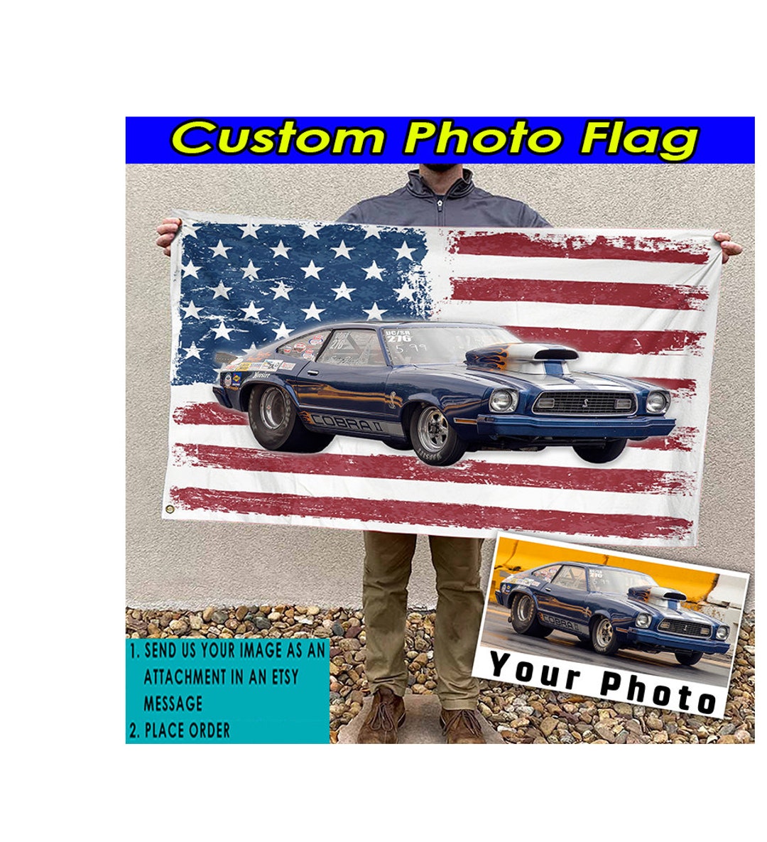 Pro Stock Drag Racing Car Personalized American House Flag, Super Stock ...