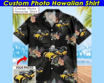 Regalo para amantes de las motos Spyder: Camisa hawaiana con foto personalizada, camisa única para motociclistas Spyder (HAW6)