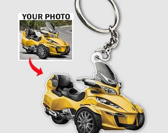 Spyder Motorcycle Personalized Keychains, Best Gifts For Spyder Lovers, Unique Gifts For Spyder Riders, Ryker Trike Keychain