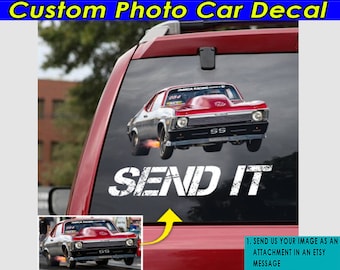 Drag Racing Personalized Photo Transparent Vinyl Car Decal, Custom Photo Car Sticker For Drag Racing Driver (SENDIT)