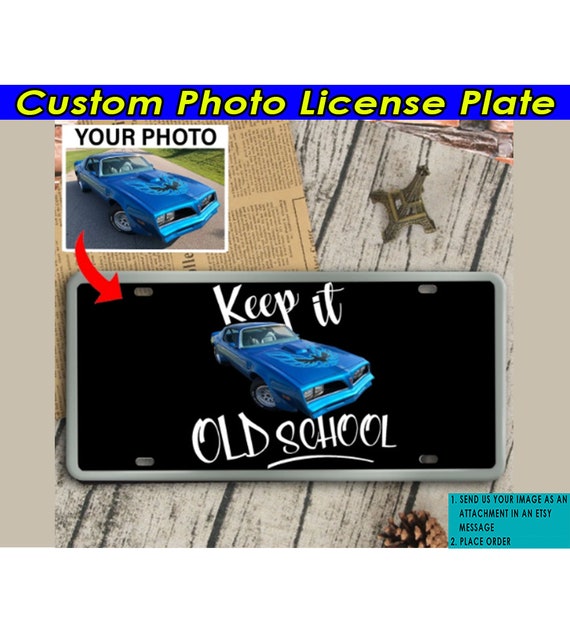Vintage Classic Car Hot Rod Personalized Photo Printed License