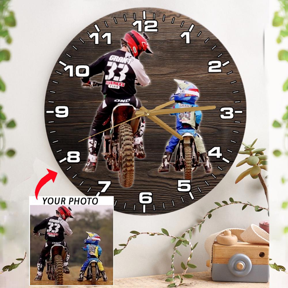 Orologio Da Parete Mountain Bike In Legno E Vinile – Design Sportivo, Artigianale Italiano, Silenzioso, Per Appassionati Ciclismo - 5