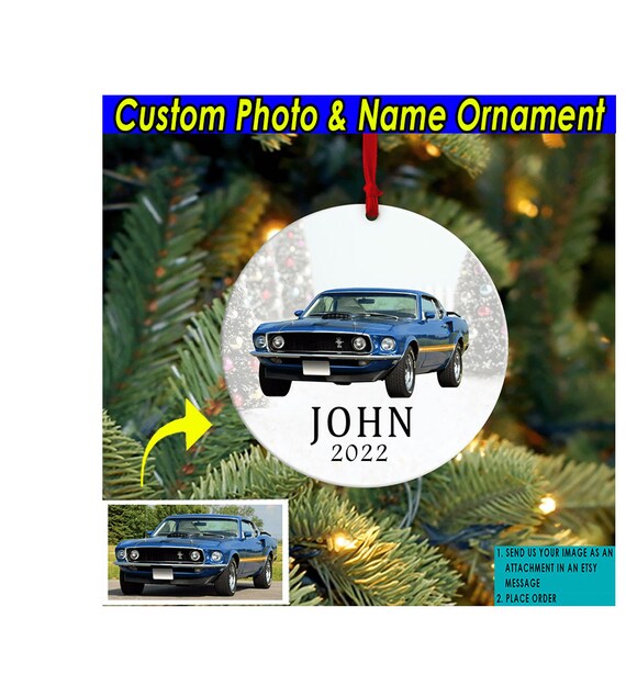 Muscle Car Personalized Ornament, Custom Photo Hot Rod Owner Gifts, Classic Car,  Gifts for Lowrider Owners, Car Hanging Decor 