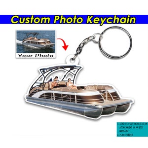 Pontoon Boat Tritoon Captains Boating Gift Boat Personalized Keychains, Gift For Boaters, Gift For Boat Lovers, Custom Boat Keyrings