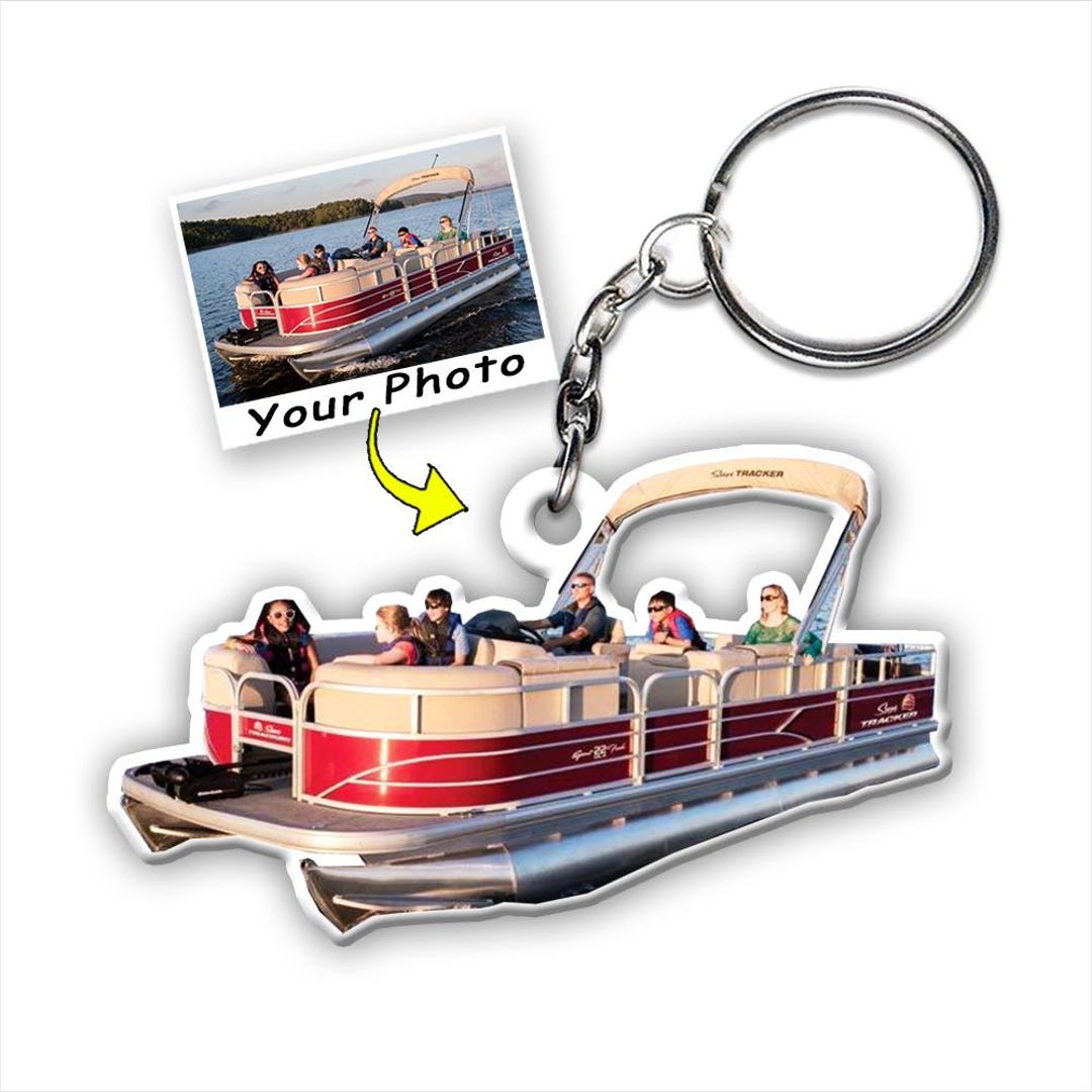 Pontoon Key Chain Boat Personalized Photo Keychains, Deck Boat, Jet Boat, Pontoon Boat ...