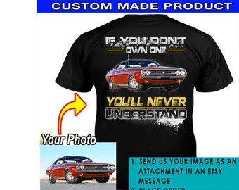 Cool Muscle Car Hot Rod Car Guys Gifts, Personalized Photo Muscle Car T-shirt, Unique Gifts For Car Lovers, Supercars (On the Back) (BOA1)
