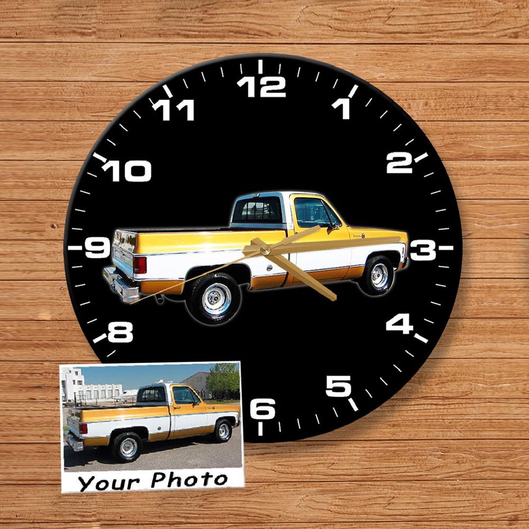 Classic Pickup Truck Square Body Personalized Wall Clock, Custom