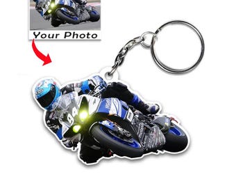 Portachiavi personalizzati per motociclisti, regali unici per motociclisti, fantastico regalo di compleanno per motociclisti, corse di Superbike, regalo di moto per lui/lei
