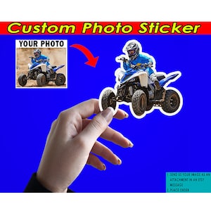 ATV Motocross Racing Dirt Quad Bike Race Personalized Photo Stickers, Custom UTV ATV Off-road Racing Racer Sticker