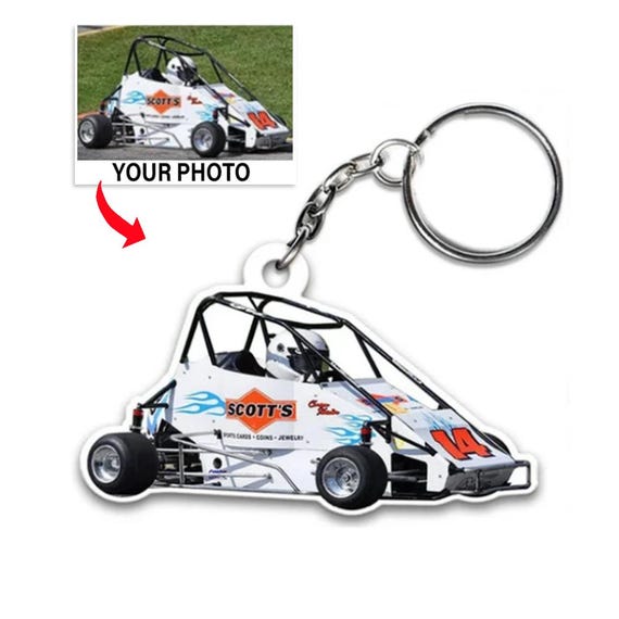 Quarter Midget Race Car Personalized Keychains, Midget Racing Gift