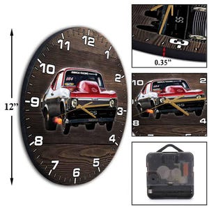 Personalized Drag Racing Wooden Wall Clock, Drag Car, Dragster ...