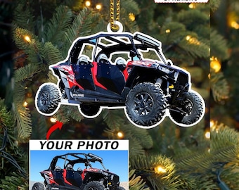 UTV Side-by-Side SxS Personalized Ornament, Custom Side by side UTV Racing Photo Xmas Tree Decor, Acrylic Ornaments