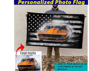Drag Racing Personalized Flag, Drifting Car Racing, Muscle Car Hot Rod Racing, Motorsport, Dirt Track Racing, Flag 24X36 (AmericanFlag02)