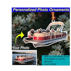 Boat Captain Gifts Pontoon Boats Personalized Ornament, Gifts For Bowriders, Fishing Boats, Ski Boats, Wake Boats, Acrylic Ornaments