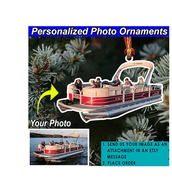 Pontoon Boat Boating Personalized Ornament, Unique Gifts for