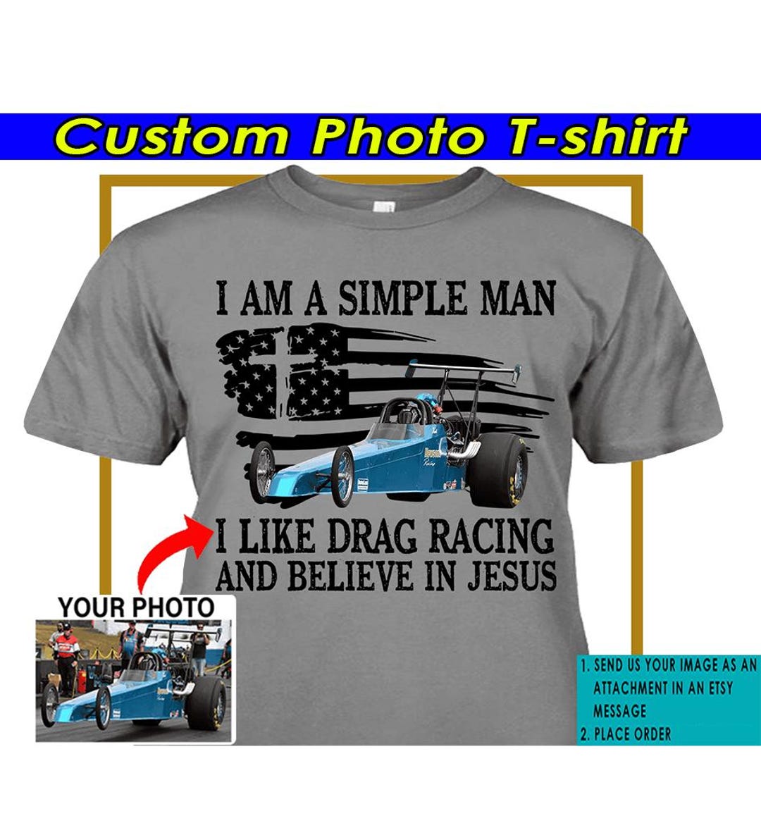 Drag Racing and Jesus Personalized T-shirt, Unique Gifts for Christian ...