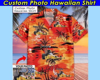 Dragster Drag Racing Personalized Photo Hawaiian Shirt, Gift For Drag Racers, Hot Rod Racing, Quick Rod Racing Car (HAW21)