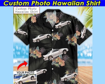 Drag Racing Personalized Hawaiian Shirt, Unique Gift For Drag Racers, Add Your Own Drag Racing Picture Shirts (HAW6)