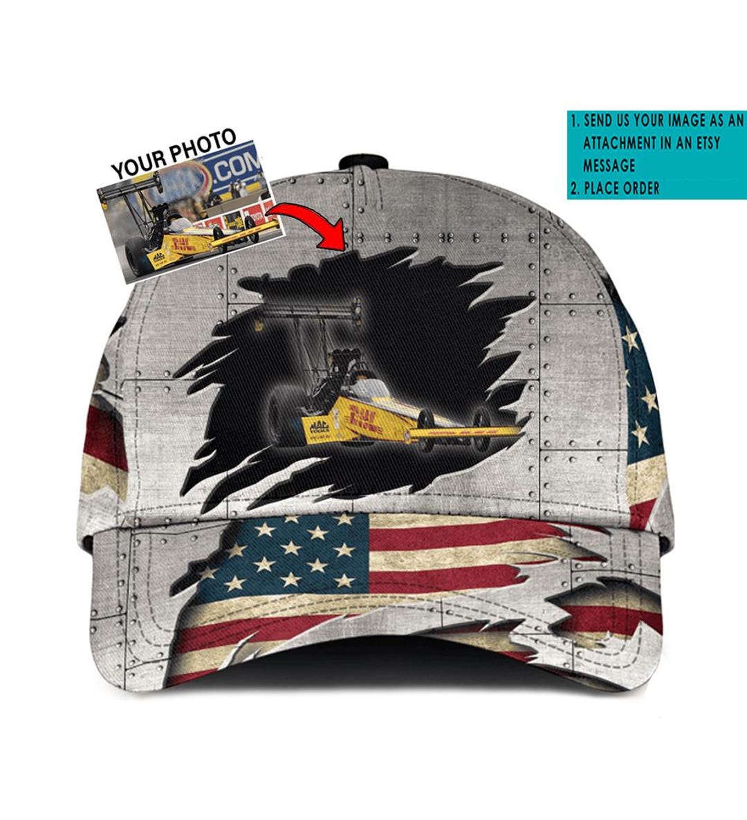 American Dragster Personalized Photo Baseball Cap, Cool Gift for ...