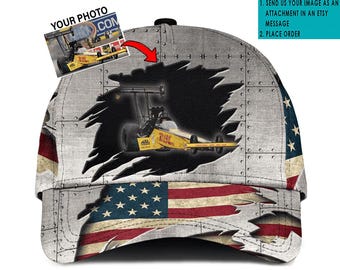 American Dragster Personalized Photo Baseball Cap, Cool Gift For American Drag Racers, Custom Drag Racing Classic Cap (BK472)