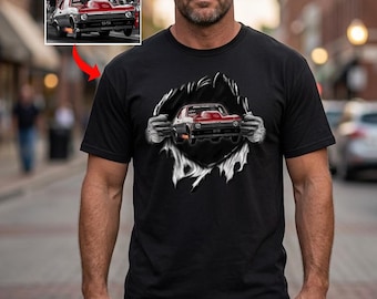Cool Drag Racing Personalized Photo T-shirts, Unique Custom Gift For Drag Racers, Muscle Car Hot Rod Racing Team T-shirts (BK88)