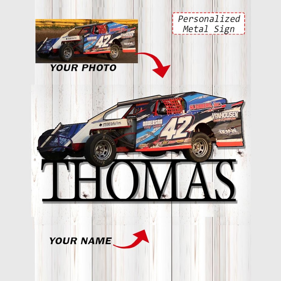 Late Model Street Stock Car Dirt Track Racing Personalized Photo and ...