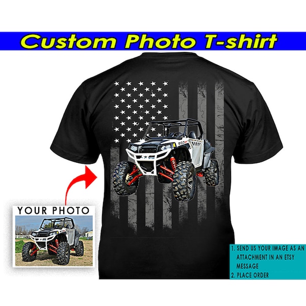 UTV ATV quad Off road Personalized T-shirt, Custom Photo Off road Gifts, Offroad Racing, Dirt Quad Lovers Gifts (On the Back) (BK5)