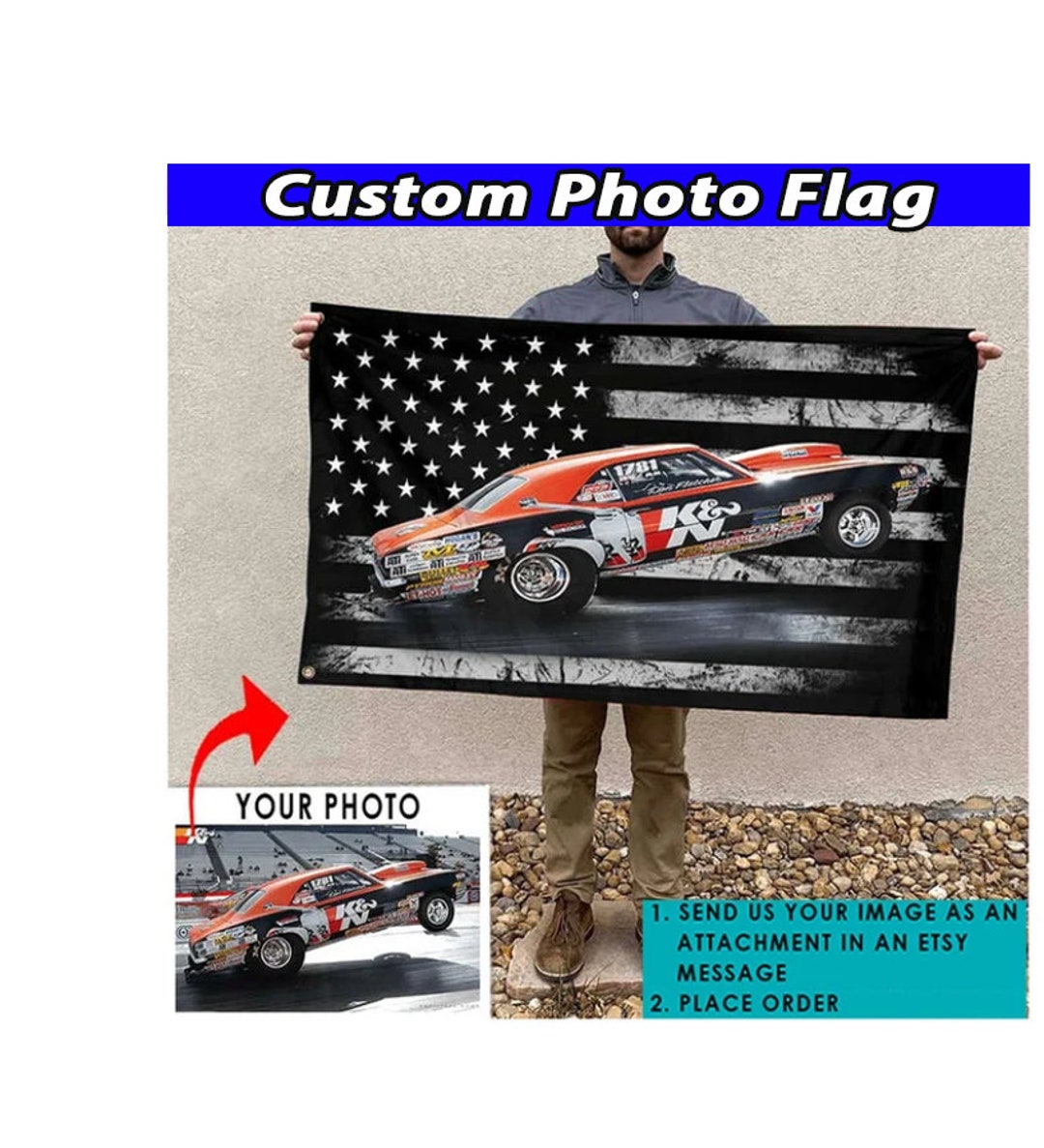 Drag Racing Personalized Photo American Flag, Drag Racing Gifts, Muscle ...