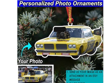 Adorno personalizado de Muscle Car Hot Rod, regalo para amantes de los coches, regalo para aficionados a los coches, carreras de aceleración, regalos geniales para corredores de aceleración, adornos acrílicos