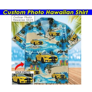 Muscle Car Personalized Photo Hawaiian Shirt, Unique Gifts For Car Guys, Custom Car Gifts, Hot Rod, Vintage Car, Classic Car (HAW2)