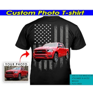 Square Body Pickup Truck Personalized T-shirt, Gift For Car Guys, Modern Pickup, Heavy Pickup Truck, Lifted Truck (On the Back) (BK5)