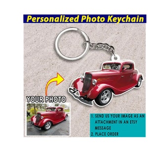 Street Rod Rat Rod Old Car Personalized Photo Keychains, Gifts For Car Guys, Gifts For Car Lovers, Vintage Car, Classic Car, Custom Car