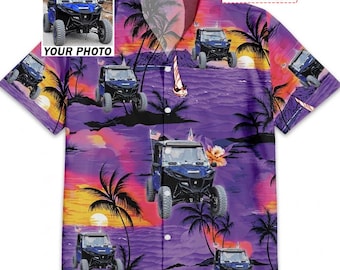 Side By Side UTV SxS Personalized Hawaiian Shirt, Custom Photo Side by side Off-roading Tropical Aloha Shirt, Gift For SxS UTV lover (HAW15)
