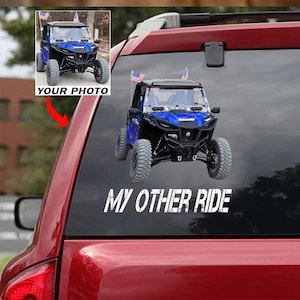 Funny Side-by-Side SxS Personalized Transparent Vinyl Car Decal, Unique UTV Owners Gifts, Custom Photo Side by Side SxS Sticker (MYOTHERIDE)