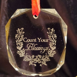 Glass crystal laser engraved, personalized photo ornament