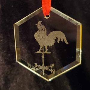 Glass crystal laser engraved, personalized photo ornament