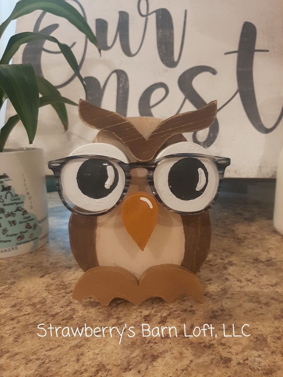 Wooden Owl Eyeglass Holder Etsy
