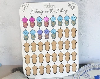 Student Midwife Gift, Student Midwife Birth Counter, Midwife Training Gift, Baby Delivery Counter, Birth Delivery Chart, Birth Tracker,