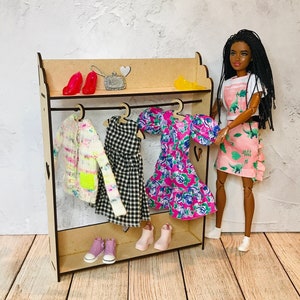 Diy barbie clothes rack on sale