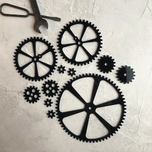 Black Acrylic Steampunk Gears: Interlocking Cog Decoration, Industrial Decor