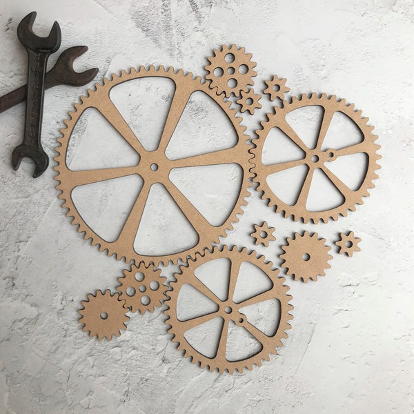 Wooden Steampunk Rotating Gears Cogs Industrial Decoration Cog Wheels Gear Clock Wheels Meshing Gears Steampunk Home Décor Gears Wall Art