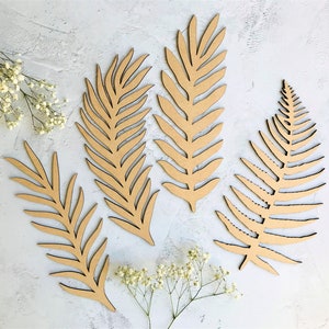 Felce Foglia Abbellimenti Legno Botanico Artigianato Forme Ghirlanda Elemento Felce Botanica Decorazione Arte della parete