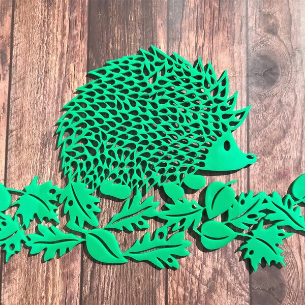 Hedgehog Garden Wall Art Acrylic Outdoor Decoration Wall Art Plaque Picture Home Wall Décor Hog Lover Nursery Décor