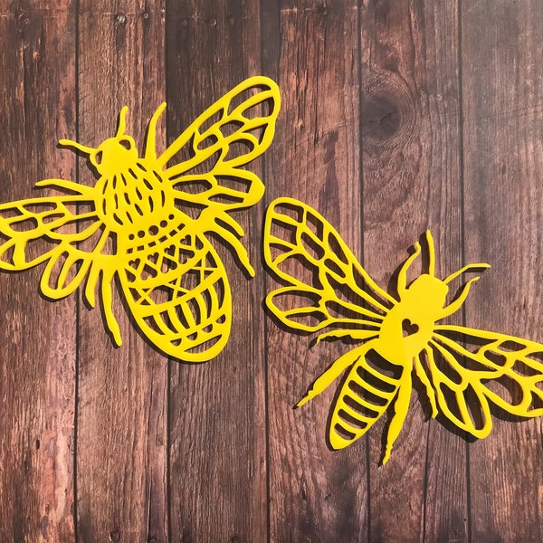 Bee Outdoor Garden Fence Patio Wall Art Decoration, Acrylic Bees, Outside Garden Décor,  Bumble Bee Picture, Honey Bee, Gardening Lover Gift