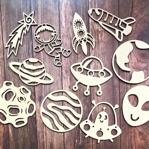 Space Planet Solar System Craft Shapes Astronaut Alien Craft Blank Template Space Embellishments Card Making Nursery Wall Décor Space Theme