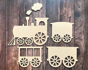 Steam Train Nursery Decor: MDF Craft Shape, Bedroom Wall Art