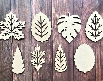 Wooden Leaf Embellishments: Botanical MDF Decor, Jewelry Making