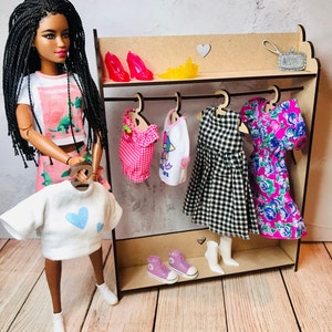 Dolls Clothes Rail, Dolls House Furniture, Mini Wardrobe, Miniature ...
